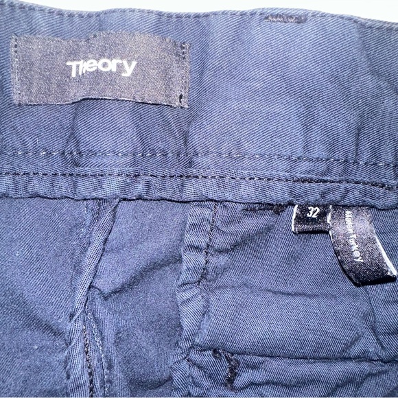 Theory Navy Blue Classic Fit Shorts Organic Cotton Size 32 - Picture 3 of 4
